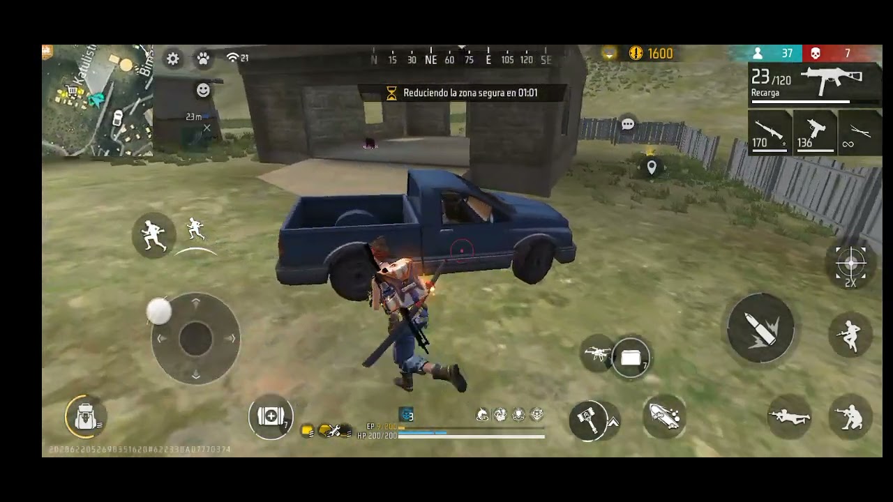 Jugando free fire objetivo ganar un battle Royal