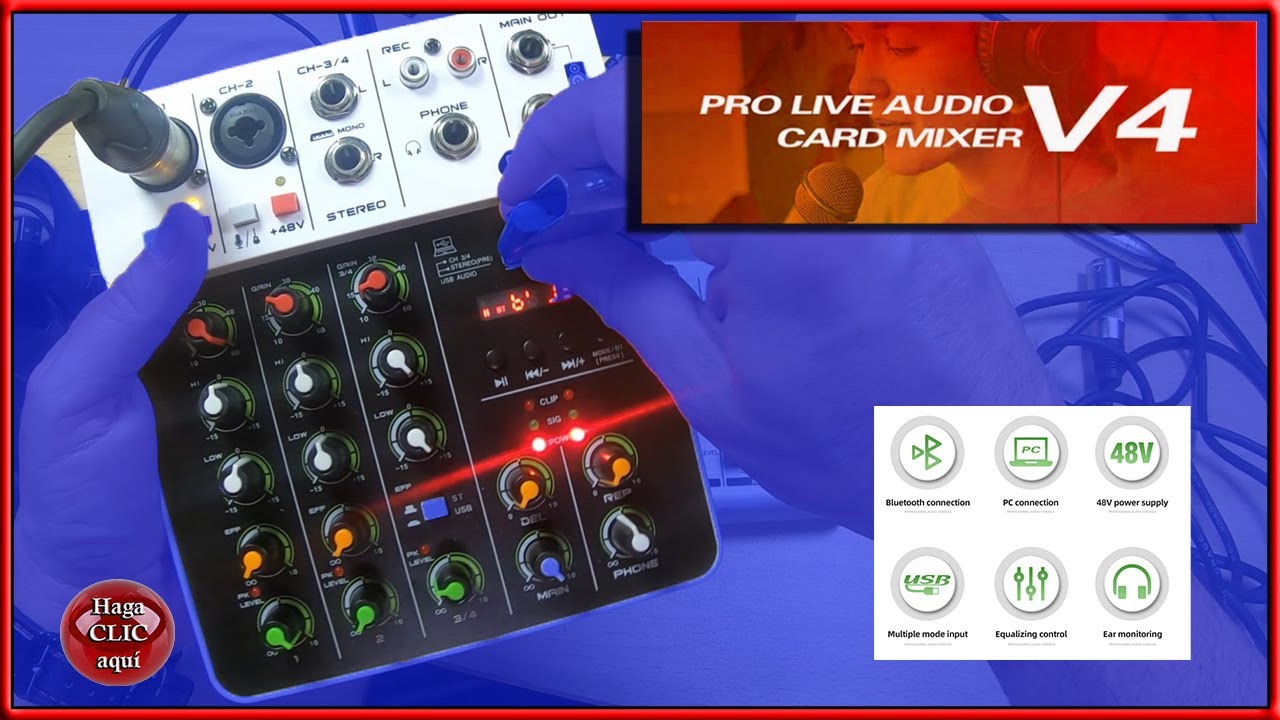 Mesa de Mezcla D Debra Audio Mixer V4 4-canales - Español