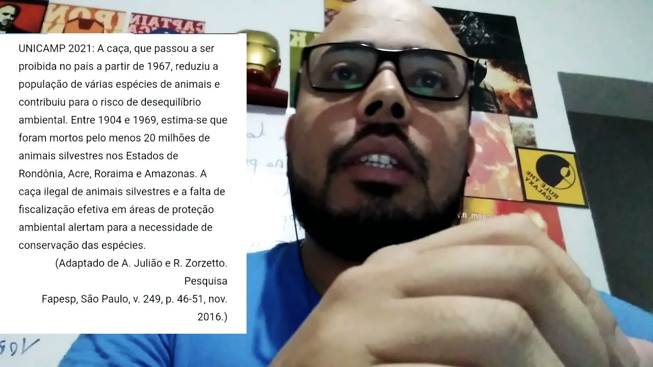 ( Unicamp 2021) A caça, que passou a ser proibida  no pais a partir ...