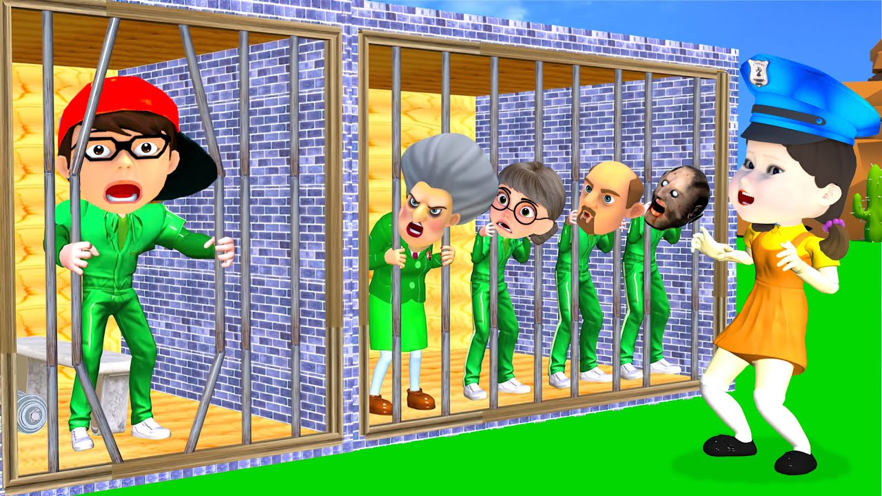 Scary Teacher 3D vs Squid Game 2 Help Miss T and 4 Neighbors Escape Prison 5 Times Challenge