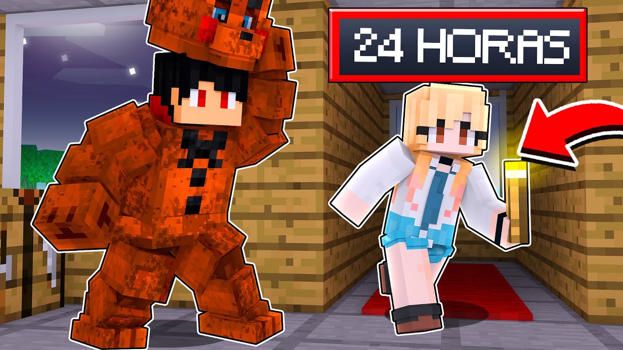 Me vesti de ANIMATRONIC e ASSUSTEI meus AMIGOS no Minecraft por 24 HORAS! ‹‹ P3DRU ››