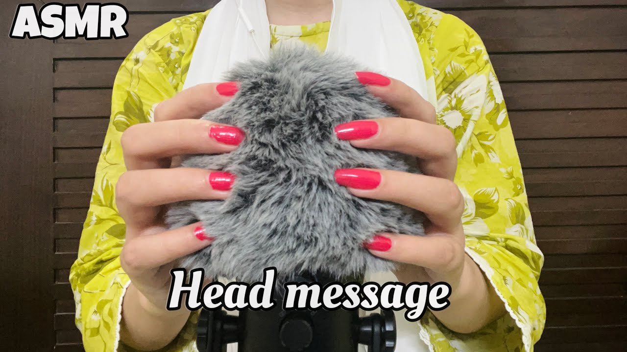 Asmr fluffy mic scratching (head message)😴