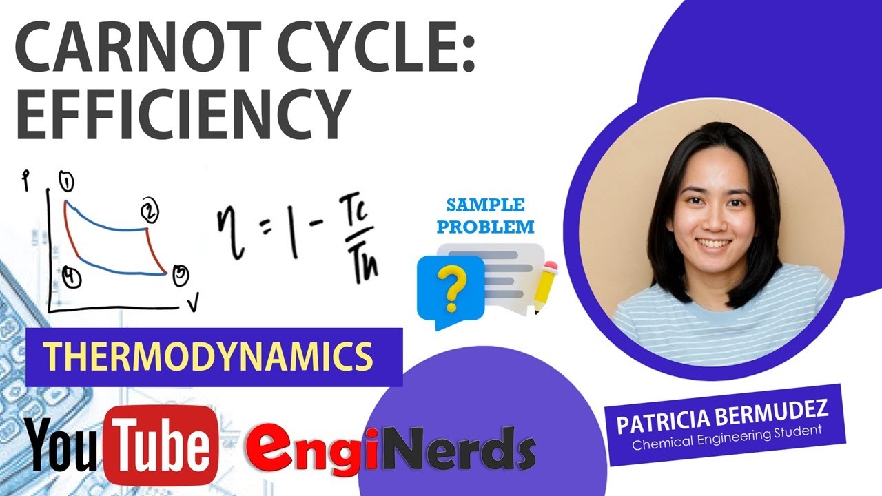 CARNOT CYCLE EFFICIENCY | THERMODYNAMICS | PHYSICAL CHEMISTRY | SAMPLE PROBLEM | ENGINEERING