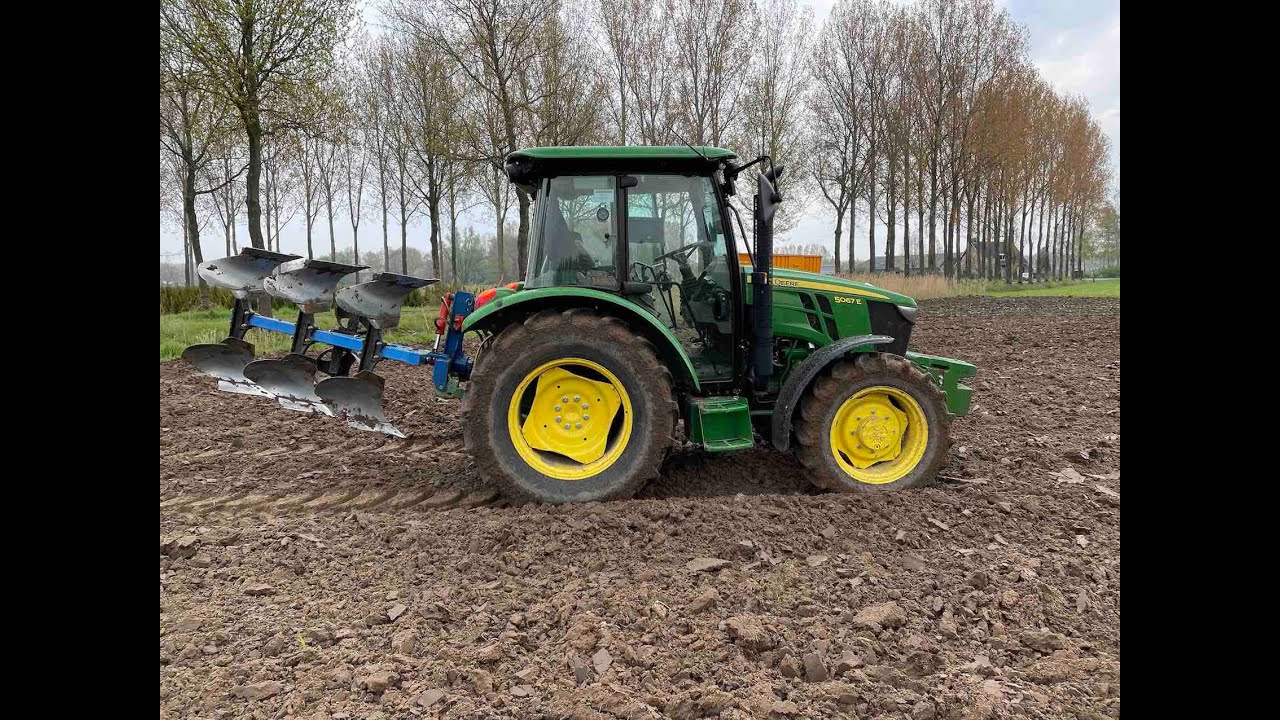 John Deere 5E with Hydraulic Reversible 3 Bottom Moldboard Plow