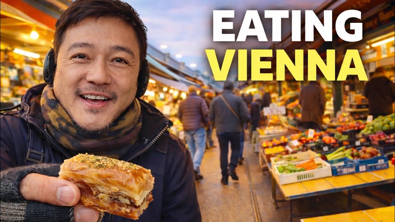 Vienna Winter Vlog | Frozen River Walk, Naschmarkt Street Food & Japanese Dinner
