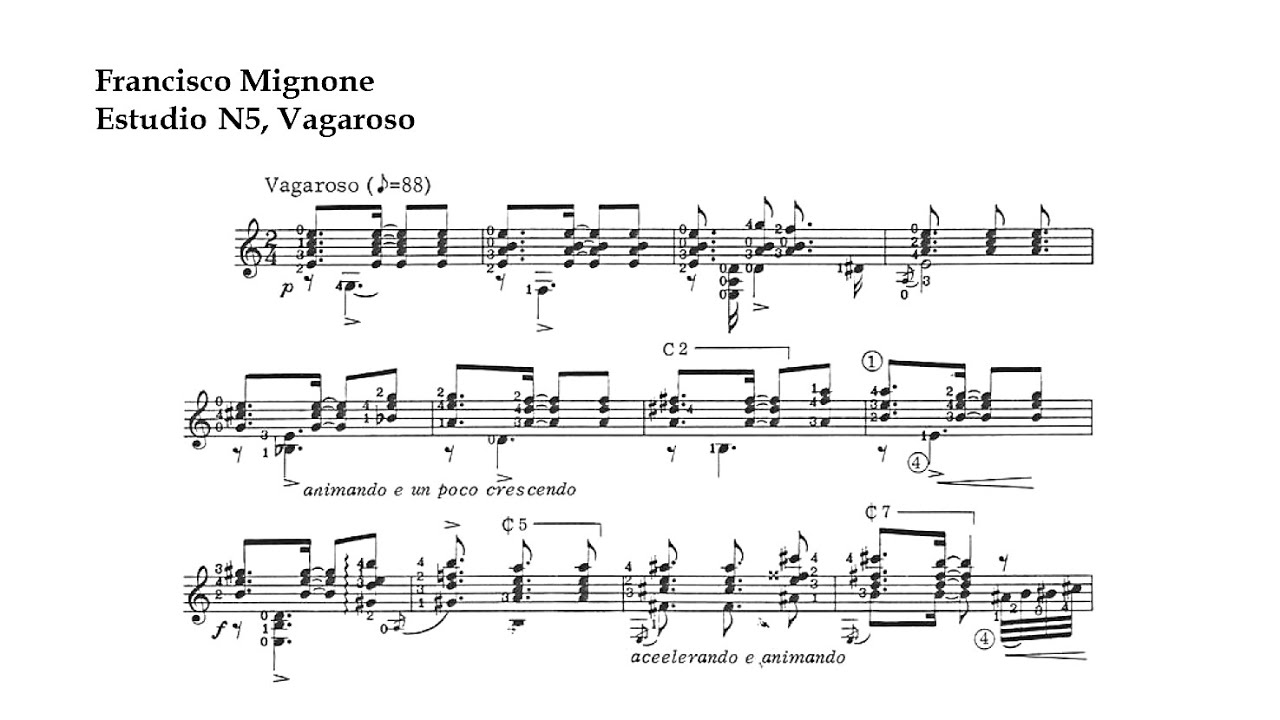 F. Mignone. Estudio N5, Vagaroso