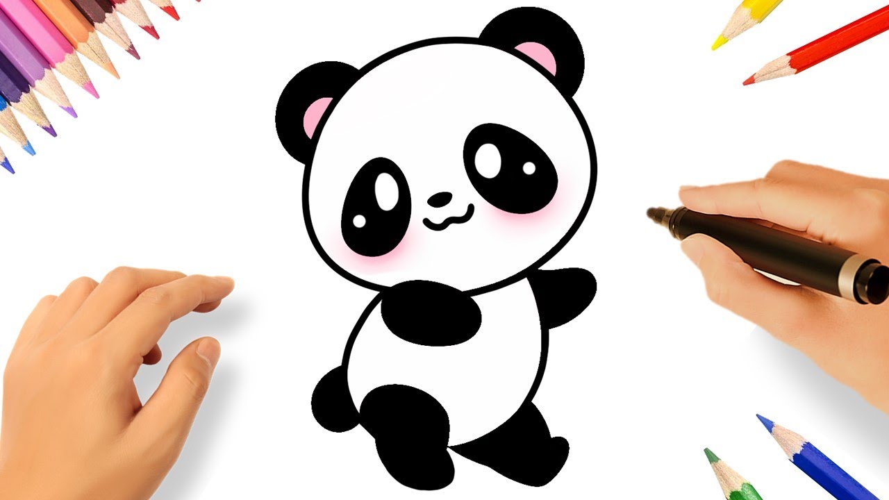 COMO DESENHAR UM PANDA KAWAII FÁCIL PASSO A PASSO🐼❤️