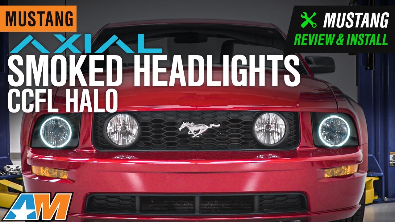 2005-2009 Mustang Axial Smoked Headlights - CCFL Halo Review & Install