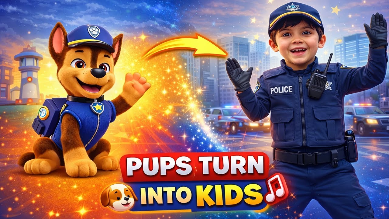 Pups Turn Into Kids 🐶➡️🧒🎶 Pups Songs | Fun Kids Song