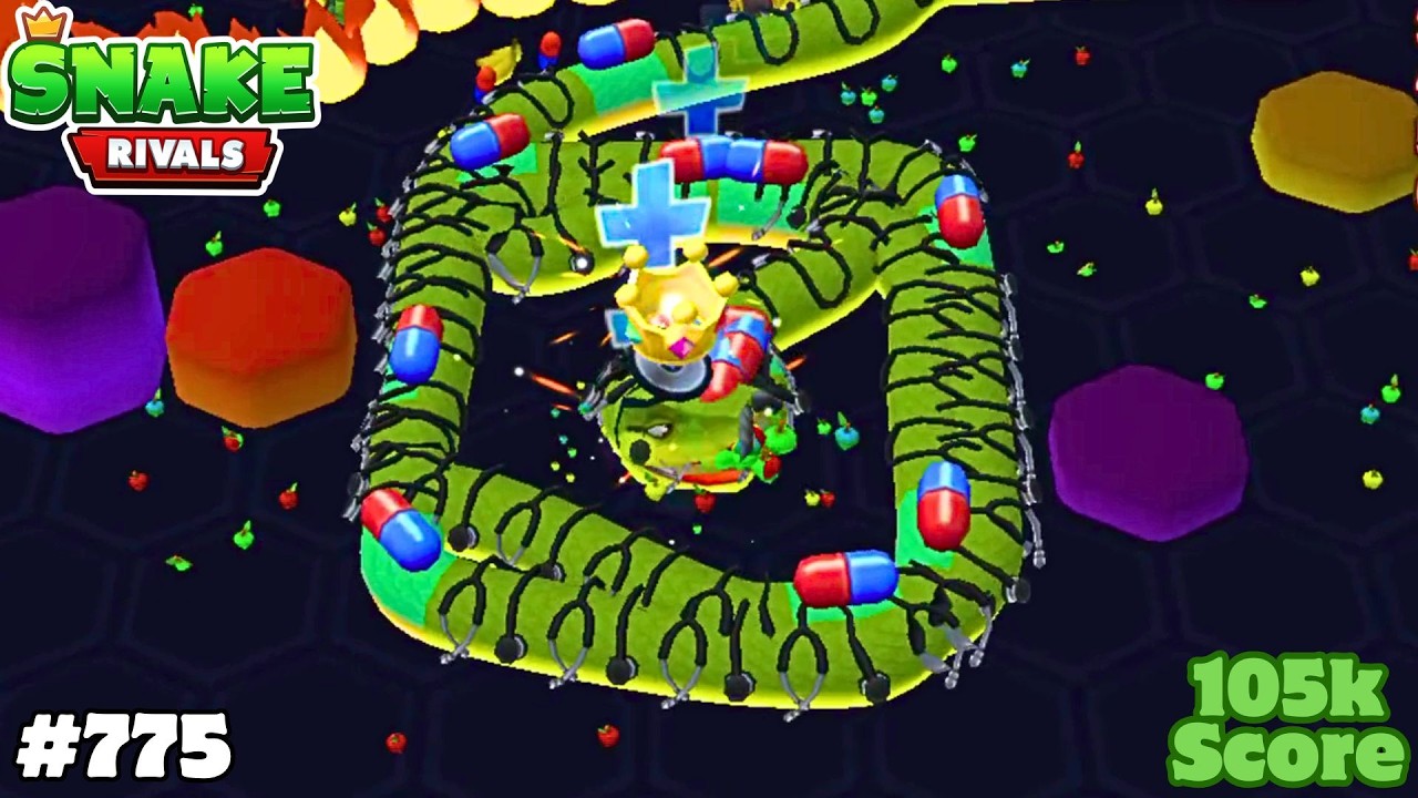 Snake Rivals | DOCTOR SNEK Snake - NIGHT MAP - Snake Gameplay - 105k Score | The BeastGaming840