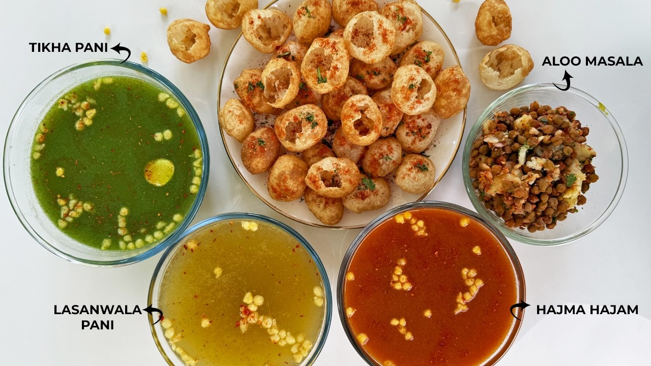 3 तरह का पानीपुरी पानी और 1 मसाला जो बाज़ार वाले गोलगप्पों को भी टक्कर दे Pani Puri Recipe at Home