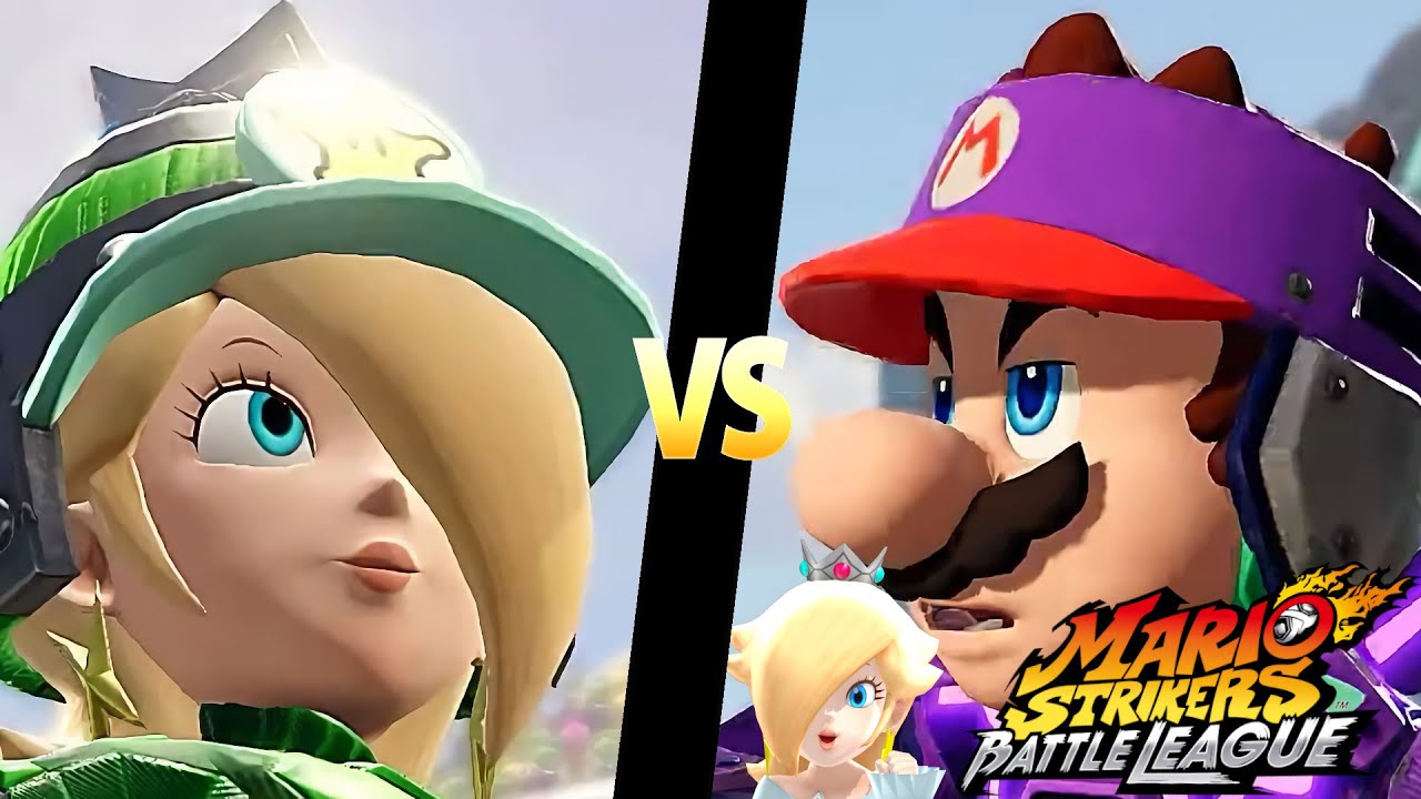 Mario Strikers Battle League Team Rosalina vs Team Mario in Planetoid