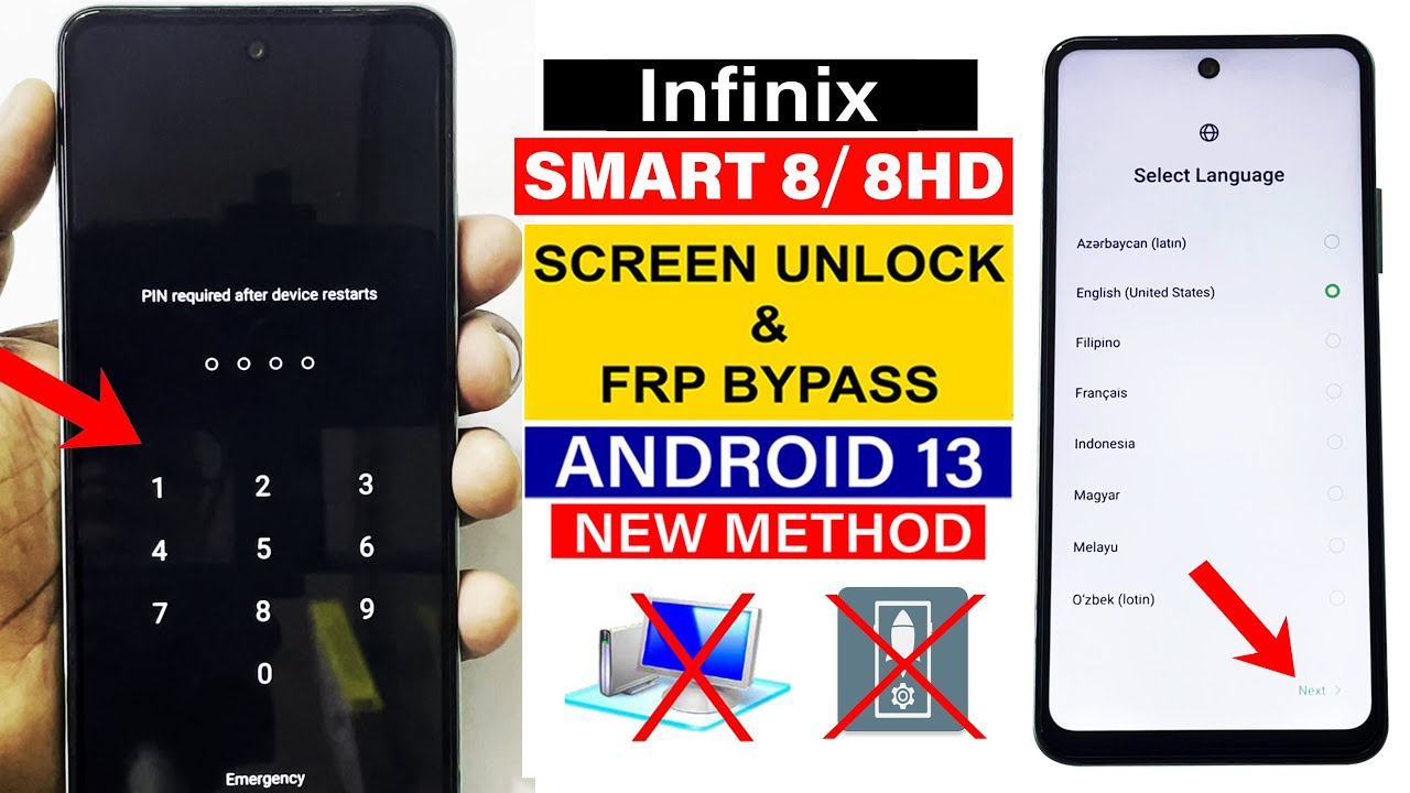 Infinix SMART 8/ 8 HD : Hard Reset & FRP Bypass - Latest Security Update 🚀 (Without Pc)