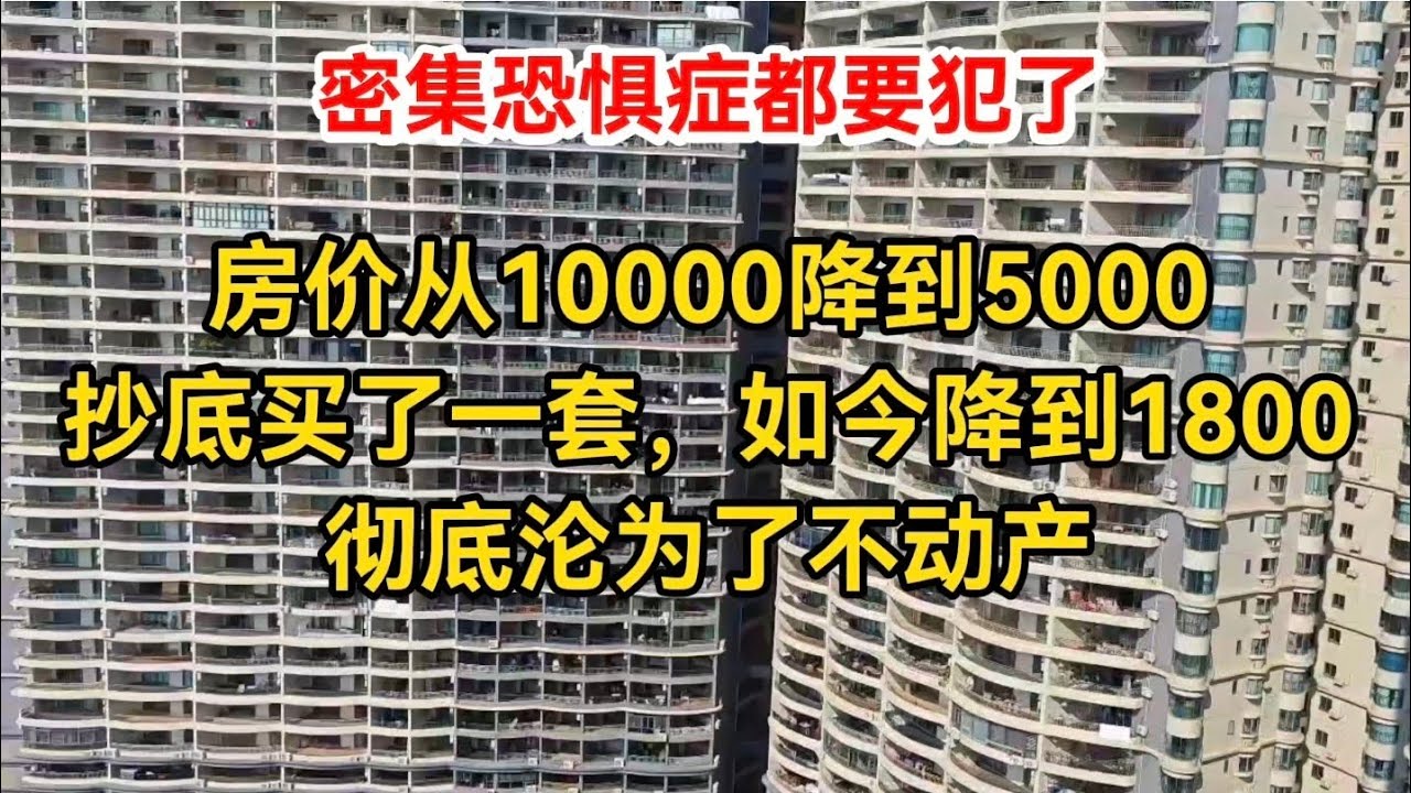 房价从10000降到5000，抄底买了一套，如今降到1800，彻底沦为了不动产