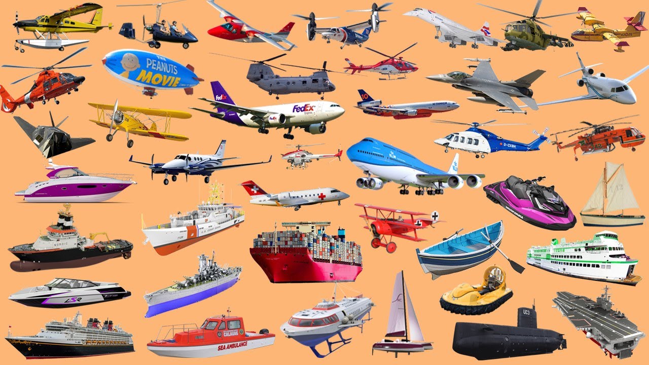 Aircraft Compilation - Airplanes for kids - Water Vehicles - Boats & Ships   Aircraft - Picture Show
