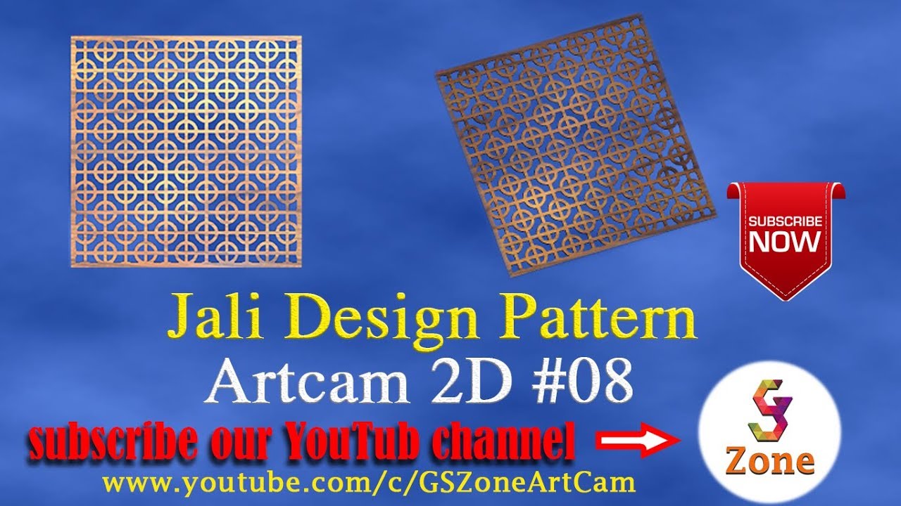 Jali pattern | Artcam 2D #008 | By- GS Zone