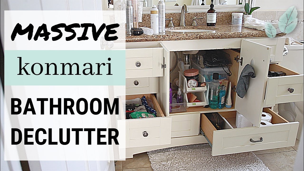 Konmari Method Bathroom Declutter - Before & After - Marie Kondo Method