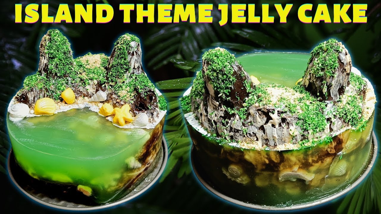 Island Theme Cake Decorating | Jelly Cake | jelly cake recipe | Ocean Cake