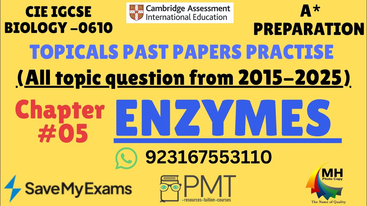 Chapter #05 Enzymes Past Paper Solution Igcse #0610biology #ciebiology 