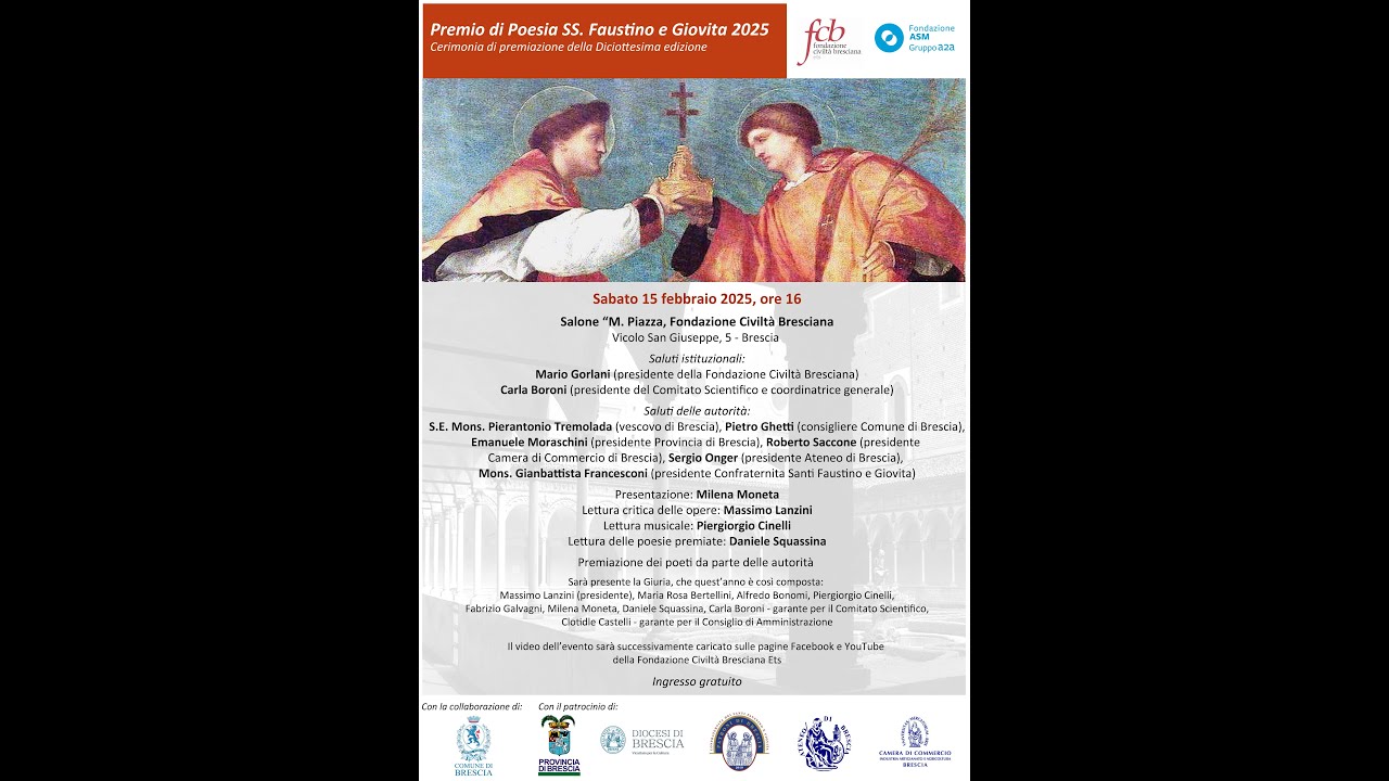 Cerimonia Premio di Poesia SS. Faustino e Giovita 2025