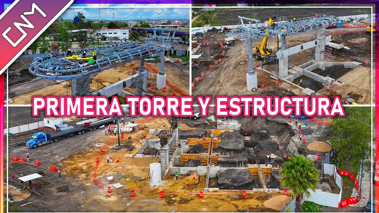 Con 27% el teleférico de Morelia, colocan la primera torre y estructura de la estación, Michoacán