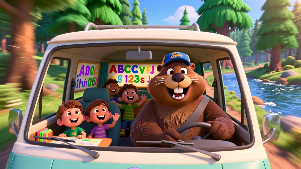 Beaver’s School Van 🚐📚 Fun Learning Ride | ABCs & 123s for Kids