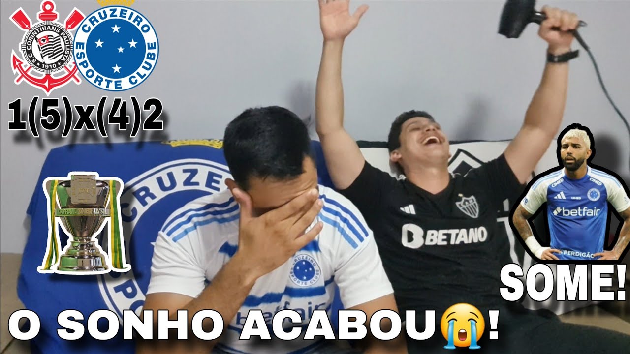 O SONHO ACABOU😭! Corinthians 1(5)x(4)2 Cruzeiro. Gabigol TIRA o Cruzeiro da Final da Copa do Brasil!