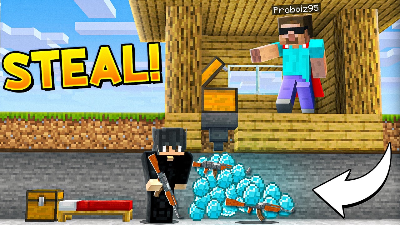 5 Ways to Steal Secret Items from ProBoiz95 in Minecraft!