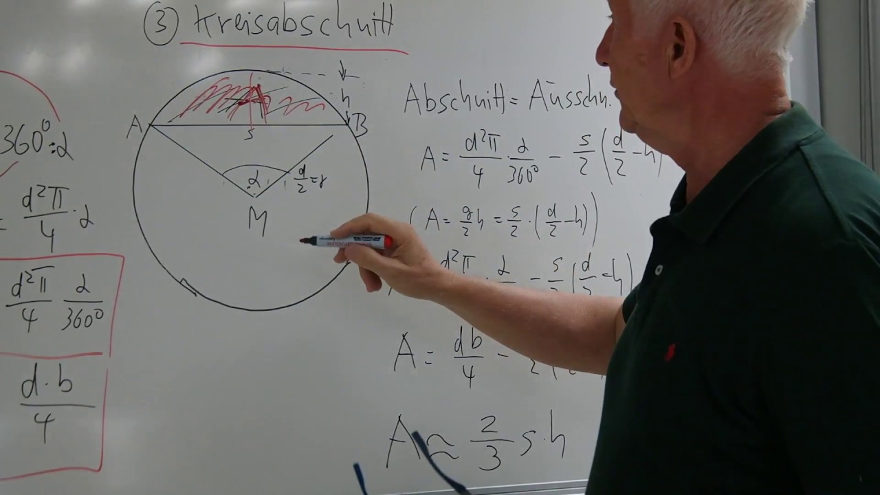 Berechnung von Kreisbogen,Kreisausschnitt und Kreisabschnitt