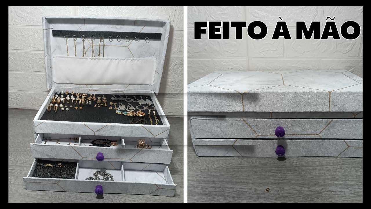 Porta-Joias Caseiro com Gavetas | Ideia Incrível para Organizar Bijuterias