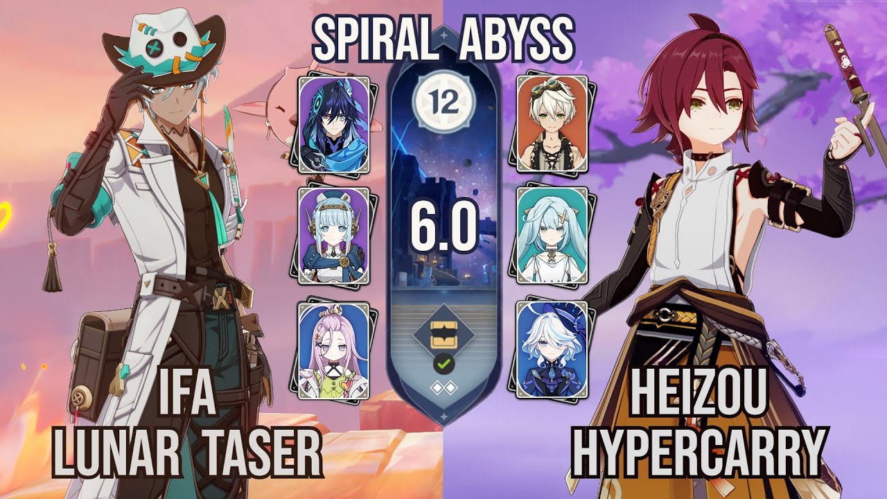 C2 Ifa Lunar Taser + C4 Heizou Hypercarry | Spiral Abyss 12 6.0 | Genshin Impact