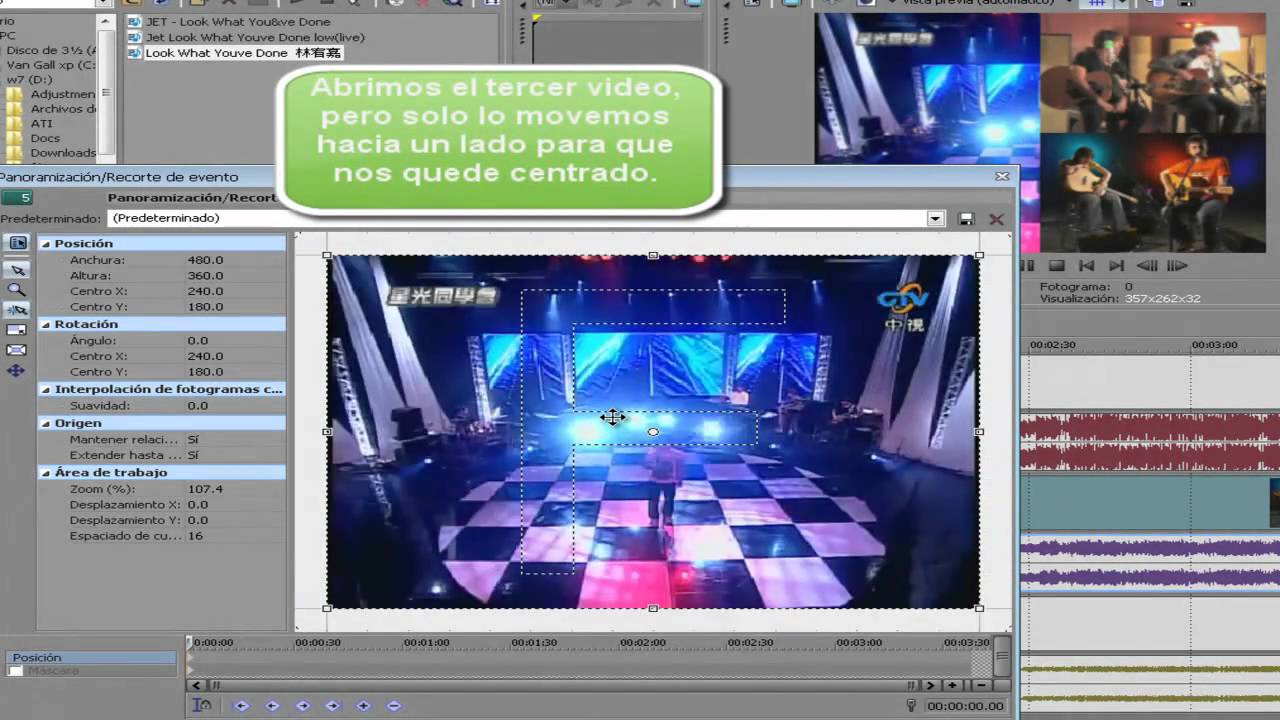 Poner tres videos en una sola pantalla - sony vegas