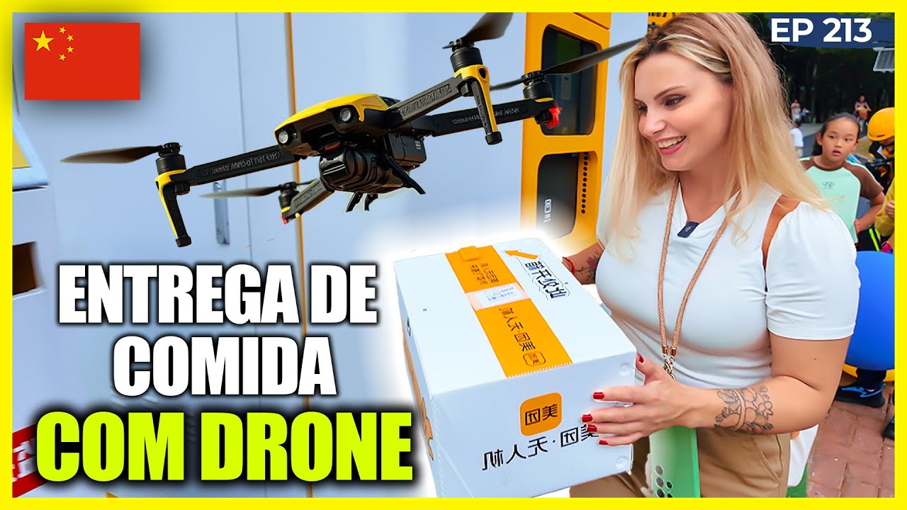 A CHINA está em 2050. Pedindo COMIDA por DRONE e PAGANDO com a PALMA DA MÃO!