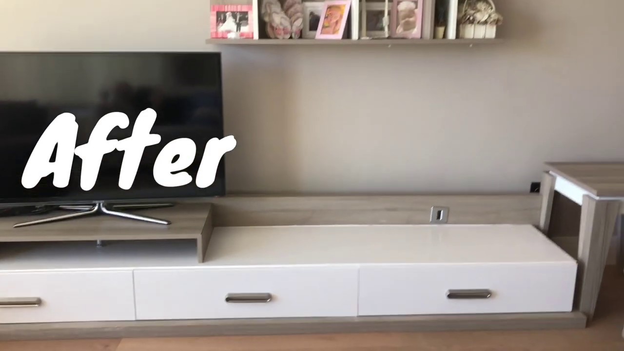 Zımpara yapmadan TV ünitemi nasıl boyadım? / Wood painting