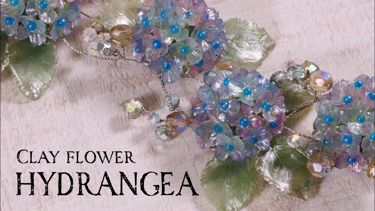 【すけるくんクレイ】紫陽花のブレスレット  DIY BRACELET OF CLAY FLOWER  [HYDRANGEA]
