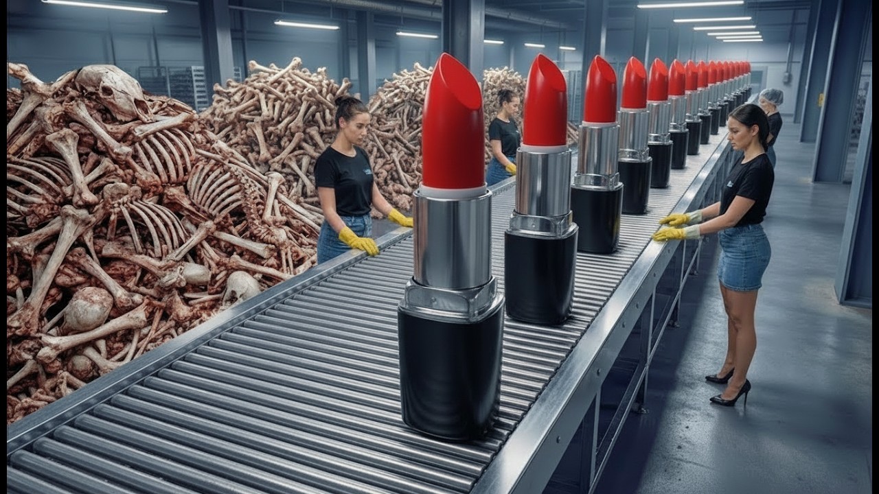 Inside a Raw Factory: Millions of Animal Bones Become Luxury Lipsticks (Full Process)