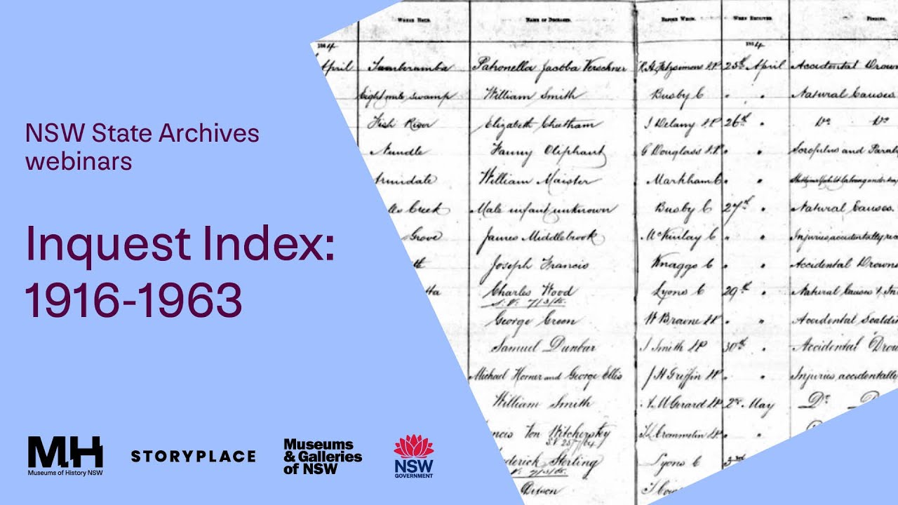 Webinar: Inquest Index: 1916-1963
