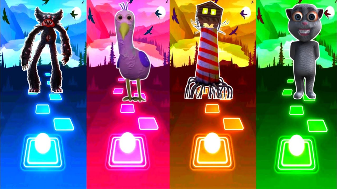 Killy Willy vs Opila Bird vs The Lighthouse Monster vs Talking Juan - Tiles Hop EDM Rush