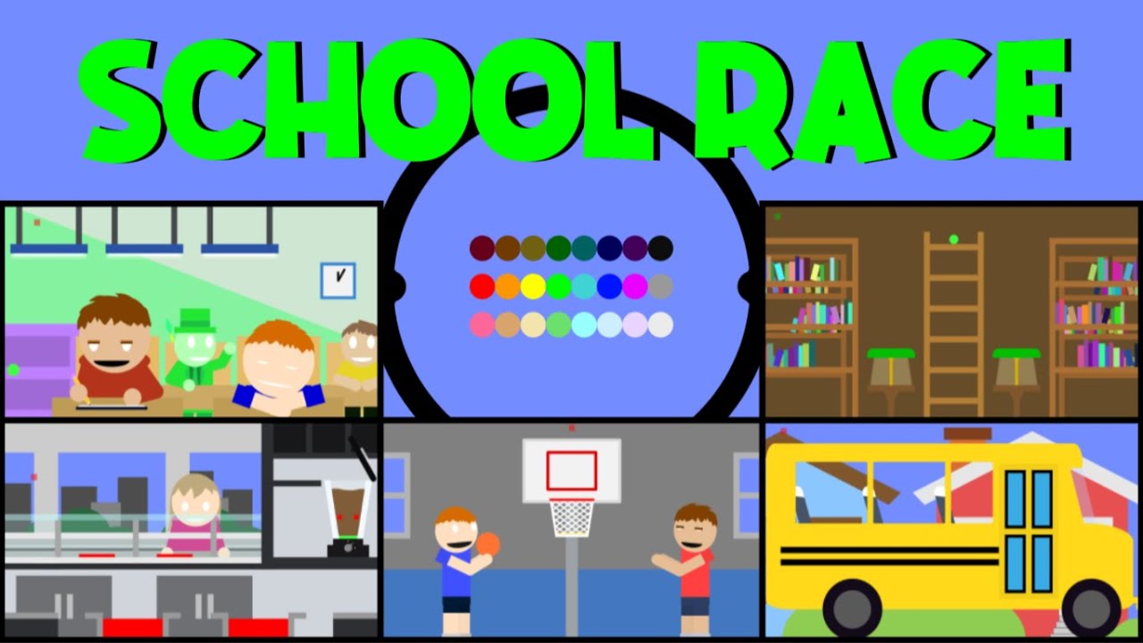 24 Marble Race EP. 12: School Race (by Algodoo) (FIXED)