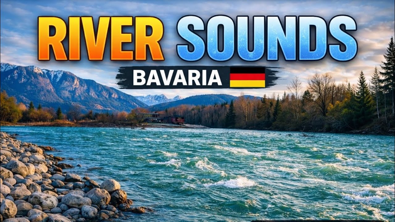 1 Hour Relaxing River Sounds in Bavaria Germany🌿 4K Isar River (Lenggries Mountains)