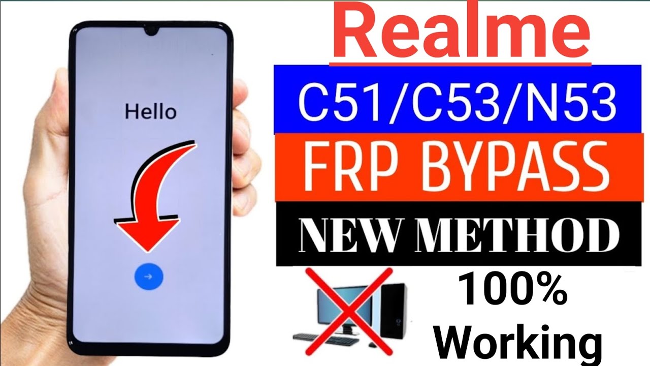 Realme C51, C53, N53  FRP BYPASS  | Google account remove without Pc