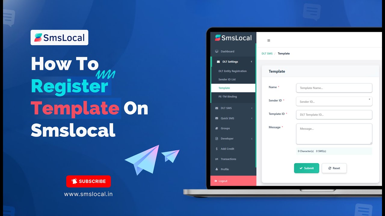 How To Register Tamplates on Smslocal