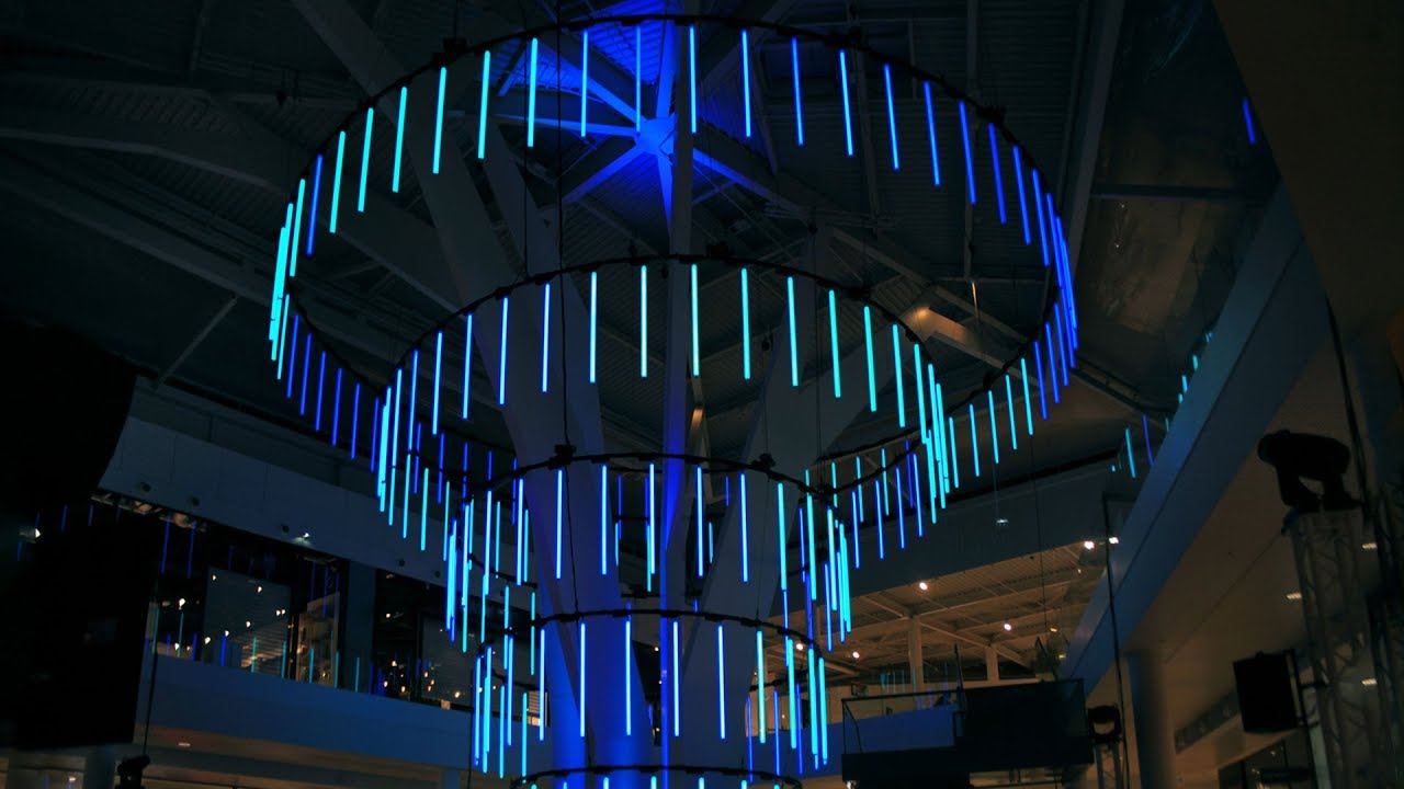 KINETIC LIGHTS - THE TWIST - light sculpture for shopping mall