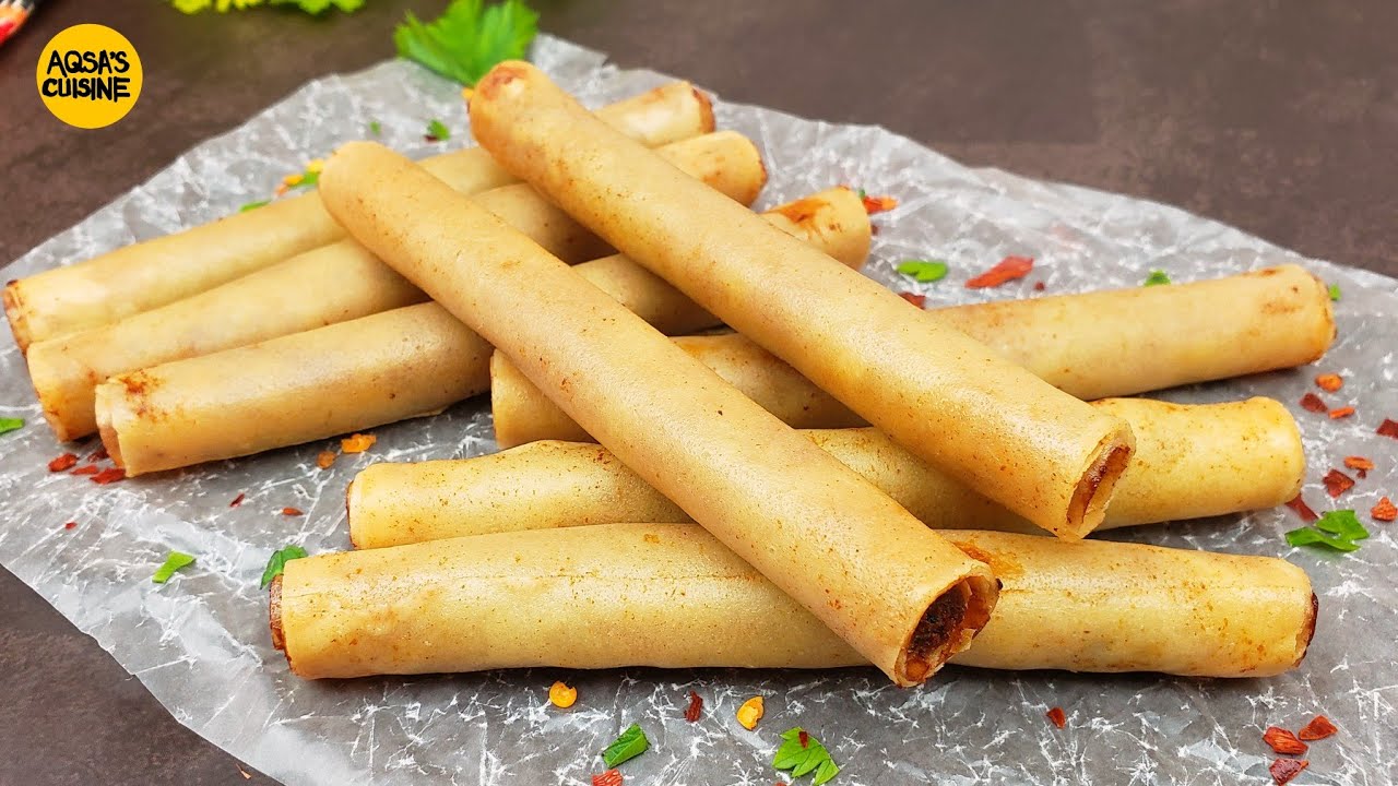 Chicken Cigar Rolls In Air Fryer Recipe, New Ramadan Recipe, Chicken Cigars, Chicken Cigars Recipe