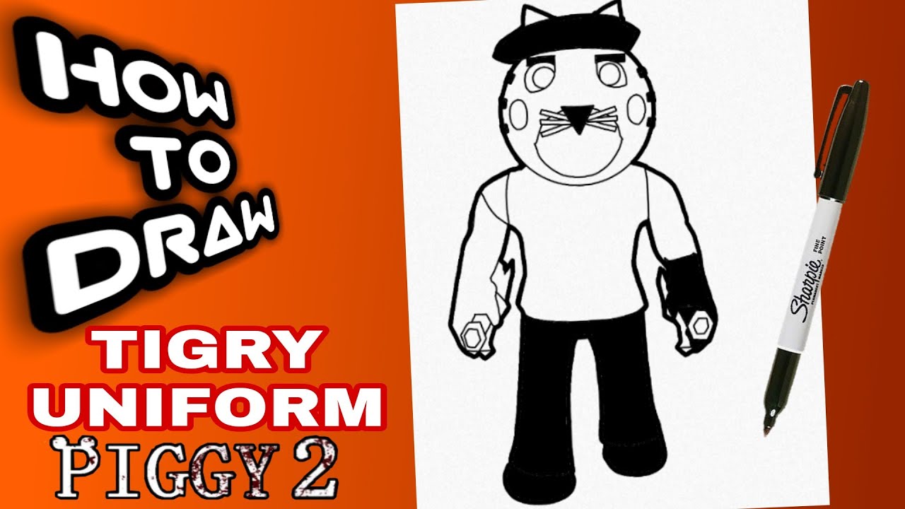 HOW TO DRAW TIGRY UNIFORM FROM PIGGY BOOK 2 | STEP BY STEP | EASY | como dibujar a tigry uniform