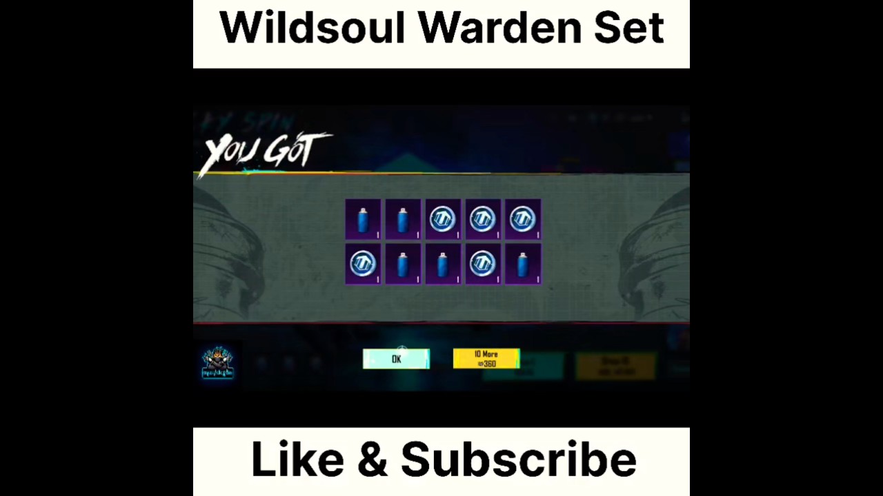 10 uc Lucky Spin || Wildsoul Warden Set 🔥⚡ day 5 #battleroyalegame #bgmi #luckspin#shorts