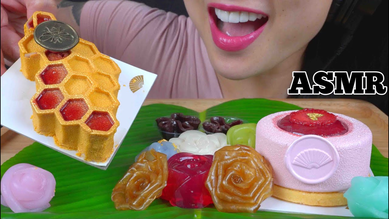 ASMR DESSERT *HONEYCOMB MOUSSE CAKE + LAYER CAKE + JELLO (EATING SOUNDS) NO TALKING | SAS-ASMR