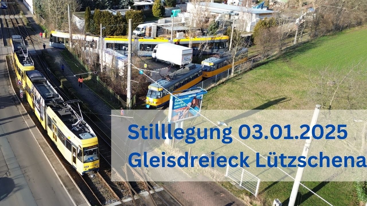 Letzte Fahrt zum Gleisdreieck Lützschena [03.01.2025] I Straßenbahn Leipzig