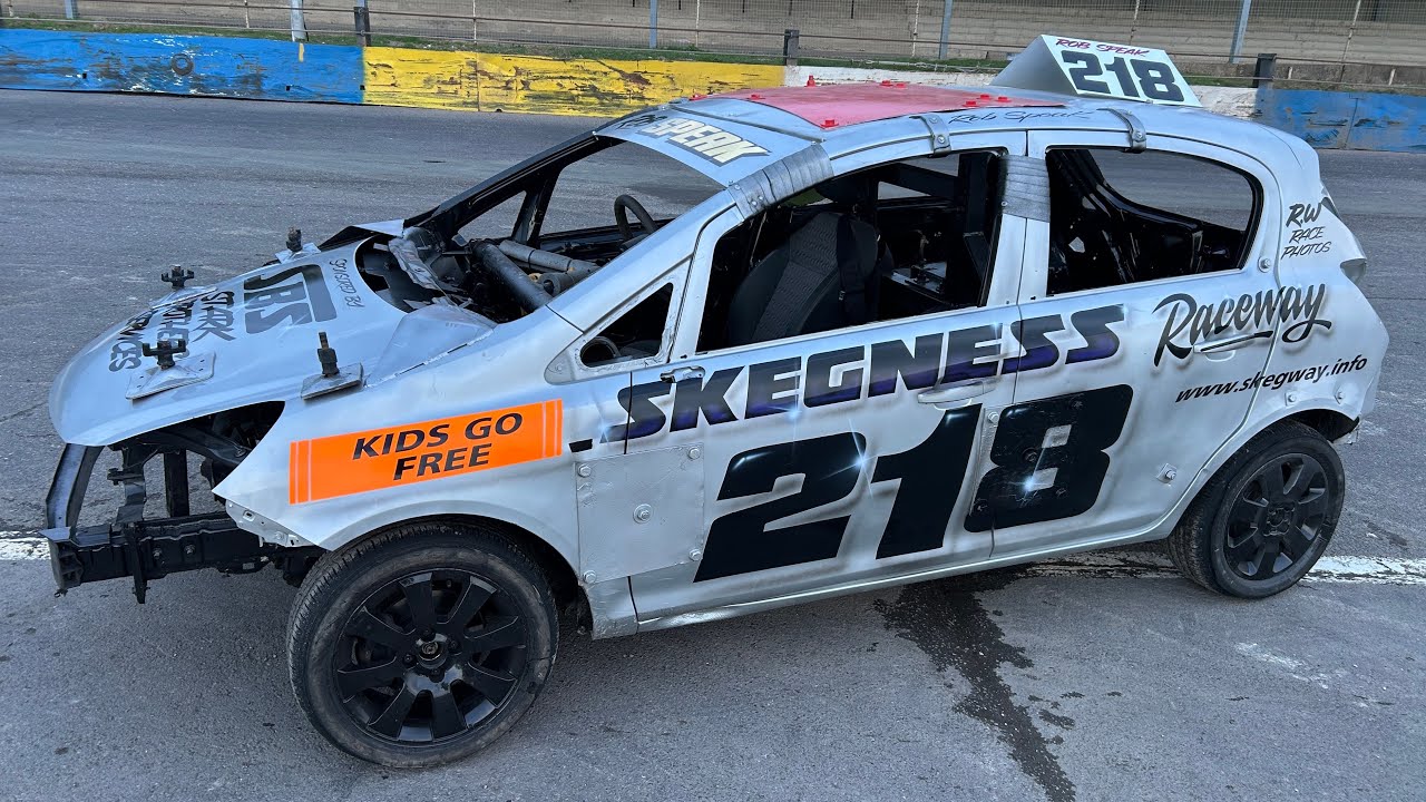 In Car Cam/On Board With 218 Rob Speak Rookie Bangers Skegness Raceway 15/03/26. 