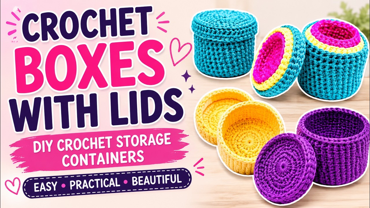 Crochet Boxes With Lids: DIY Crochet Storage Containers